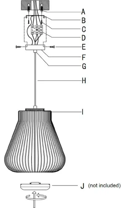 Lucci decor 011842 Akira 1LT Tall Pendant 1