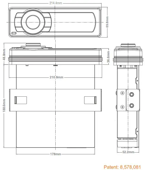 AQUATIC AV AQ MP-5BT H Waterproof Media Player - Dimensions 2