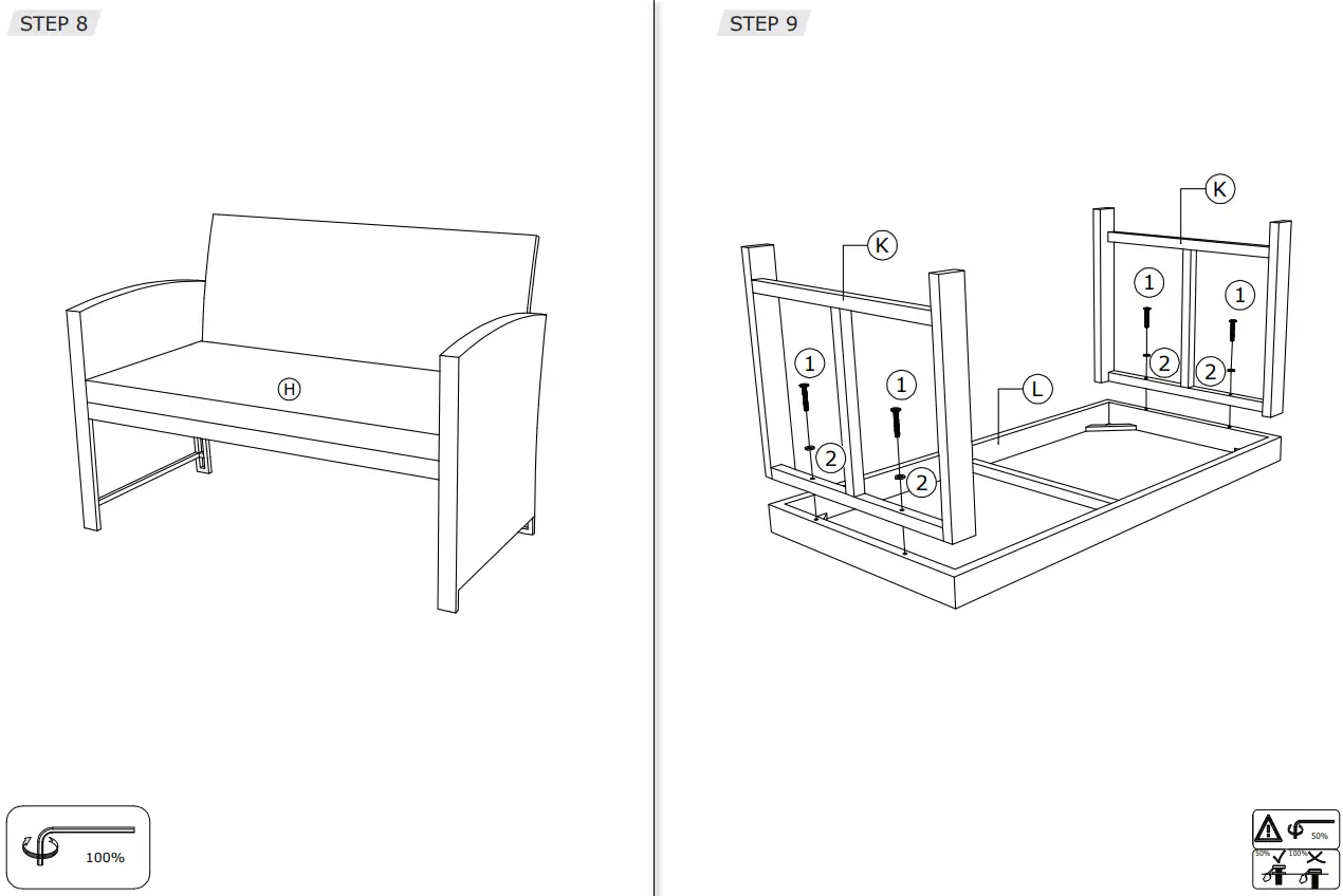 COSTWAY HW68664 4 Pieces Patio Rattan Sofa Set - FIG 6