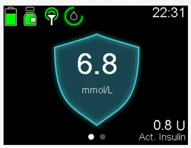Medtronic MiniMed 780G System Insulin Pump - screens