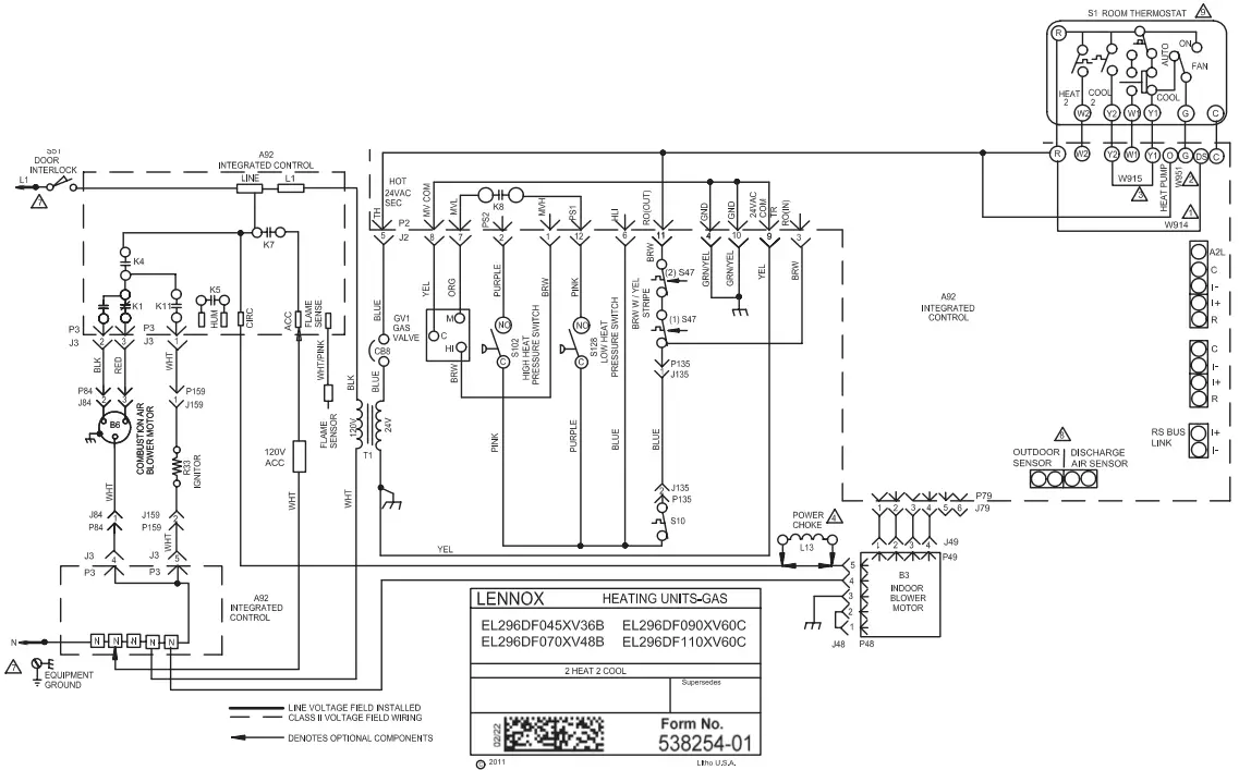 LENNOX Integrated Control Replacement Kit - EL296DFV Schematic Diagram2