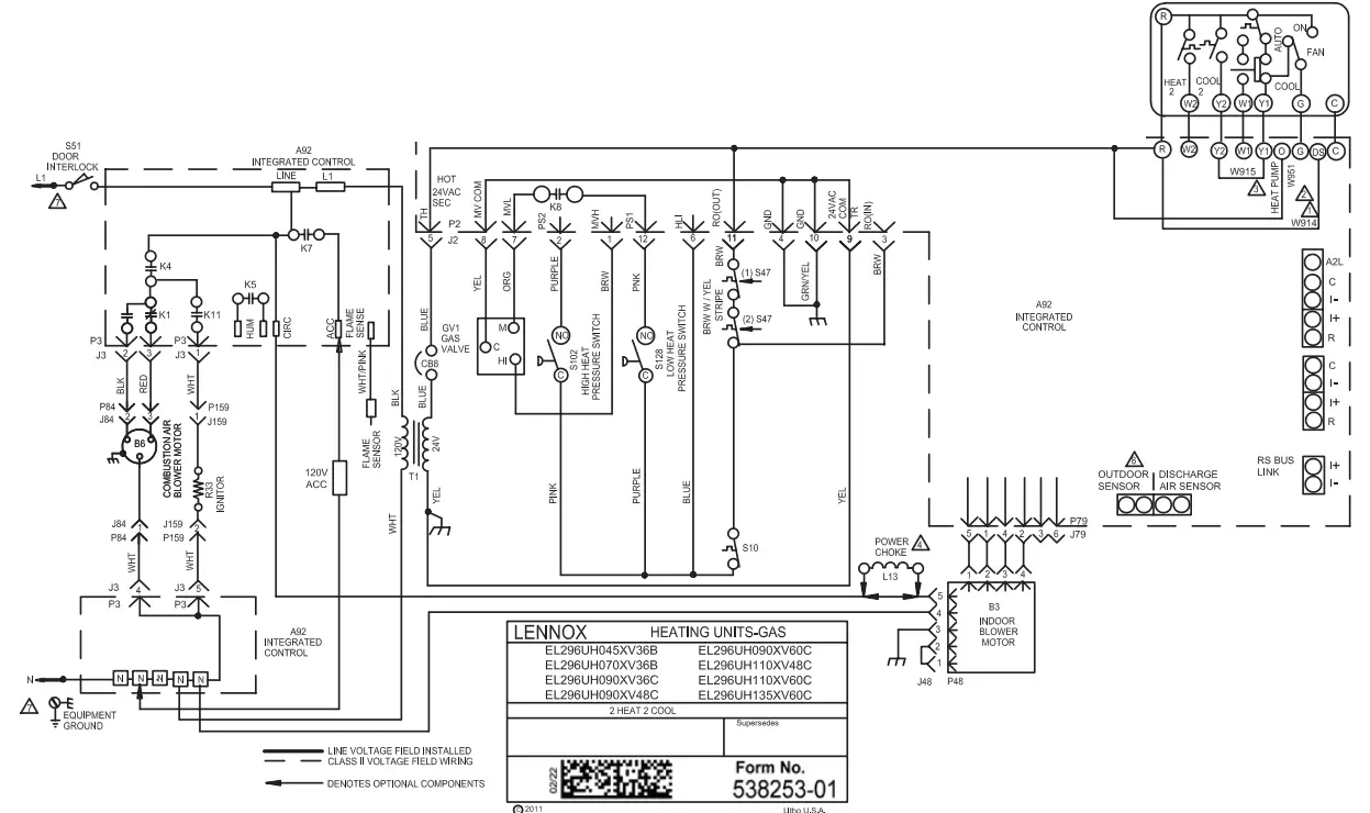 LENNOX Integrated Control Replacement Kit - Wiring Diagram