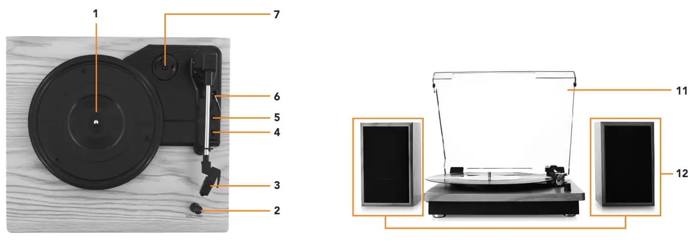 BAUHN ARTTS-0822-W Retro Turntable with Speakers - Product Overview