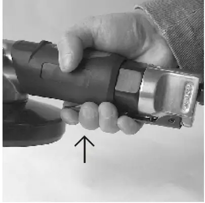 MEEC TOOLS 071029 Angle Grinder - forwards and squeeze