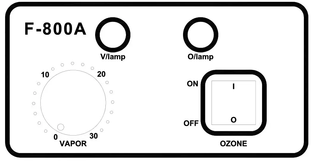 weelko F800A Facial Steamer - FRONT PANEL