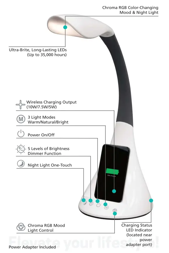 UltraBrite-16562-Modern-Style-LED-Desk-Lamp-with-Wireless-Charging-and-Mood-Light-FIG1