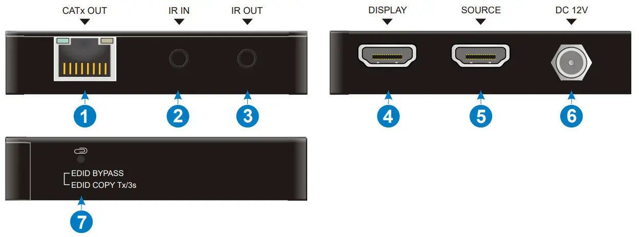 ALFATRON ALF-EXT60IR-18G 18G HDMI 2.0 HDMI Extender Set Over - Panel Description