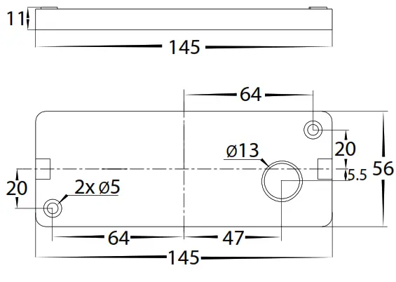 HAVIT Essil Wall Light - Mounting Base Diagram