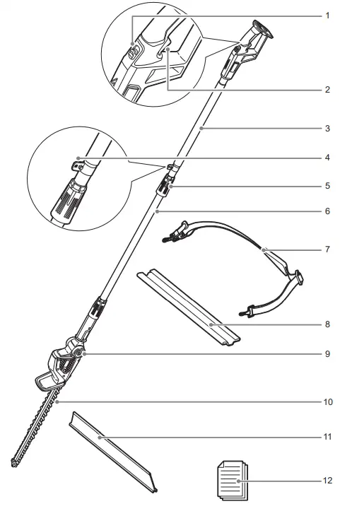 RYOBI OPT1845 Cordless 45cm Pole Hedge Trimmer-fig6