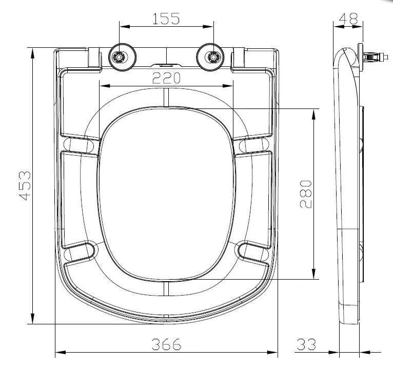 RAVAK Classic RimOff Toilet Bowl Completely Lacks 1