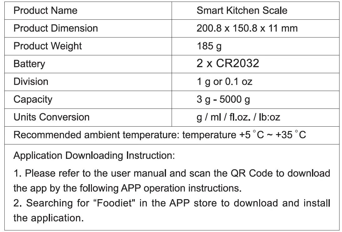 URAMAZ CK10E Smart Food Scale 1
