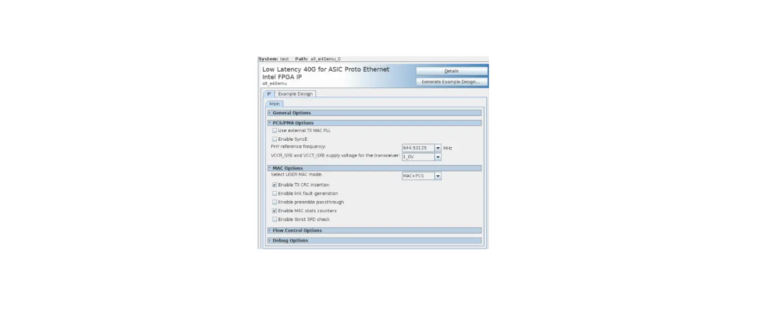 Low Latency E-tile 40g Ethernet Intel Fpga Ip Design Example User Guide
