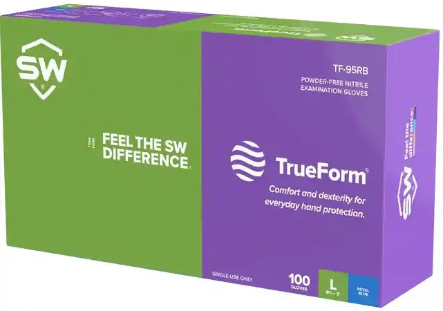 SW Safety TF-95RB Powder Free Ecotek Biodegradable Nitrile Examination Gloves
