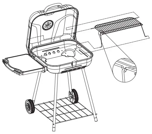 BACKYARD CBC1722W C Outdoor Charcoal Barbecue Grill - Rack