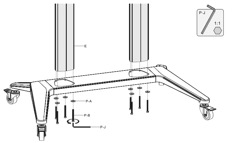 HAGOR 8208 BrackIT Stand HD XX - Assemble of the columns