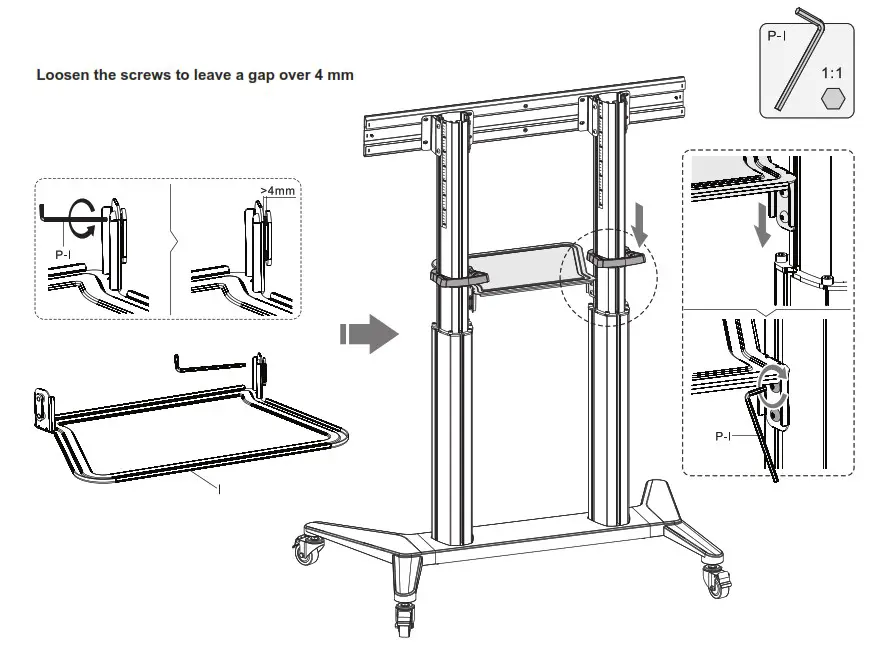 HAGOR 8208 BrackIT Stand HD XX - Assemble the AV equipment shelf 2