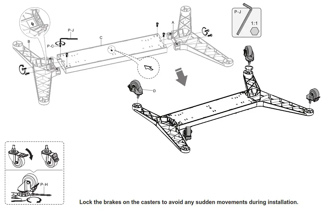 HAGOR 8208 BrackIT Stand HD XX - Assemble the base