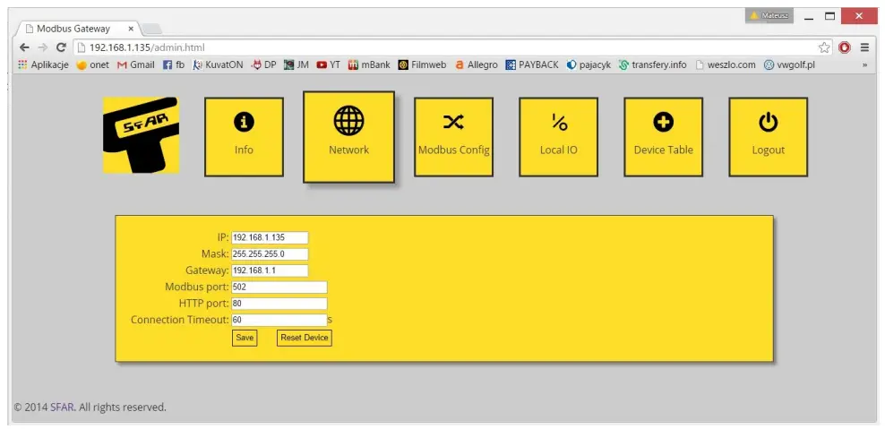 aspar RS485 IO MOD-ETH Slim Expansion Module - Network