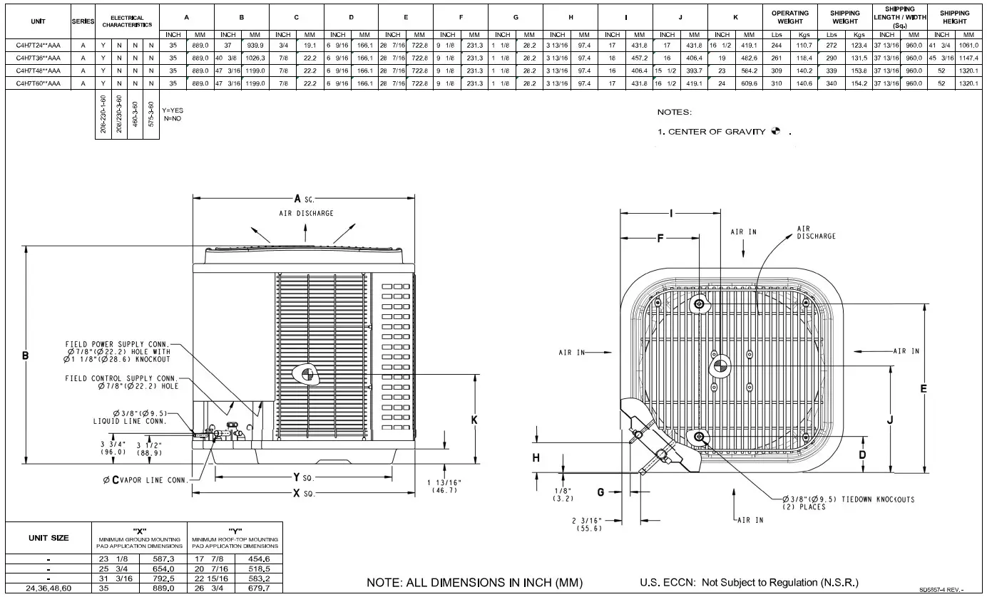 Comfortmaker C4H7T 2 Stage Heat Pump with R-410A Refrigerant 2 To 5 Tons - fig 1