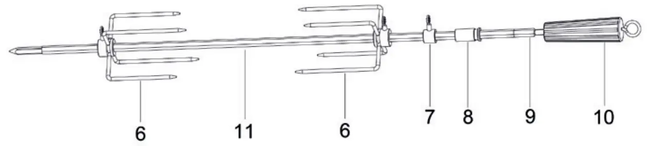 G21 8595627408992 Grill Rotisserie with Motor - Rotisserie shaft kit 1