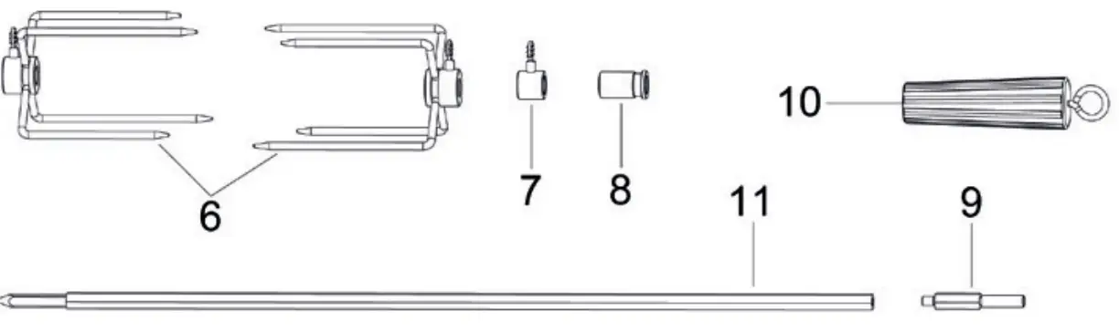 G21 8595627408992 Grill Rotisserie with Motor - Rotisserie shaft kit