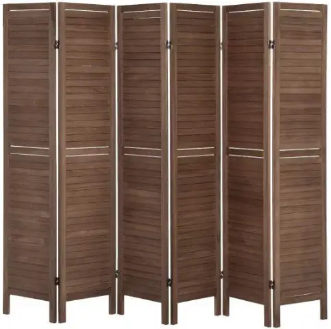 JAXSUNNY HG61E0907 Brown 6 Panel Sycamore Wood Folding Screen Room-FIG1