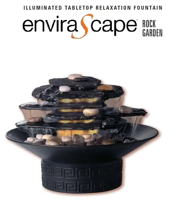 Homedics WFL-ROC EnviraScape Rock Garden Illuminated Tabletop Relaxation Fountain