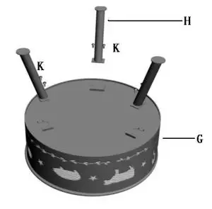 TSC 34 Inch Metal Fire pit W Ring Screen Poker - fig 2