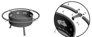 TSC 34 Inch Metal Fire pit W Ring Screen Poker - fig 3