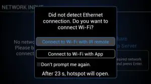 FIG 4 WiFi setup using IR remote control