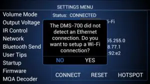 FIG 5 WiFi setup using IR remote control