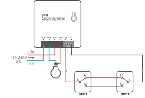 SONOFF MINIR2 Wi-Fi Smart Switch with DIY Mode -Wiring instruction