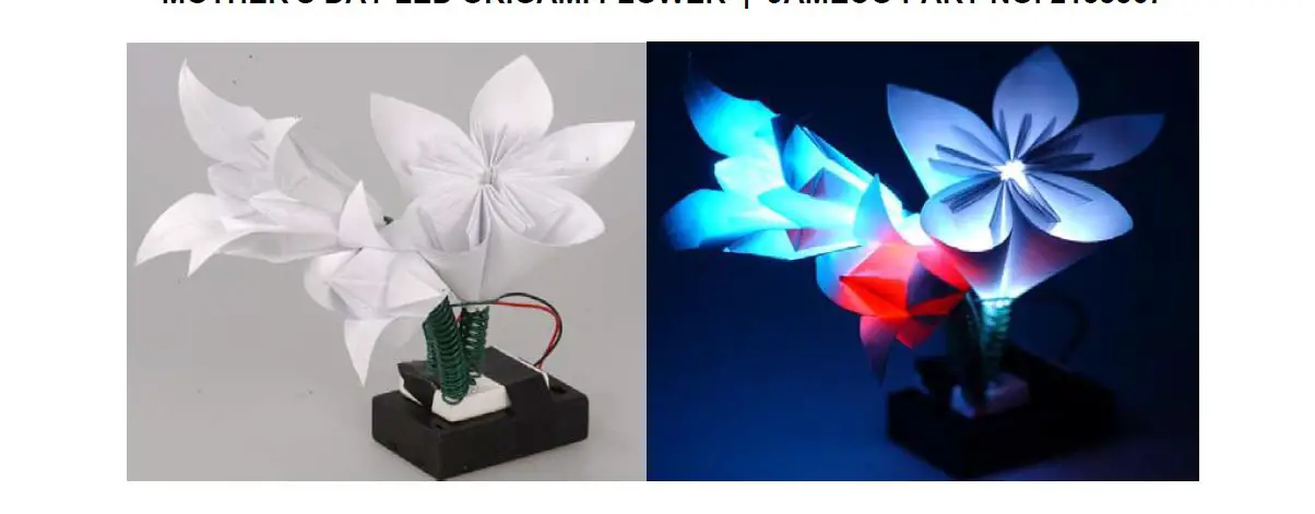 Jameco 2155567 Mother's Day Led Origami Flower Instructions Jameco 2155567 Mother's Day Led Origami Flower Instructions