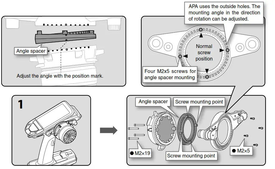 Futaba T10PX Digital Proportional RC- Angle Spacer