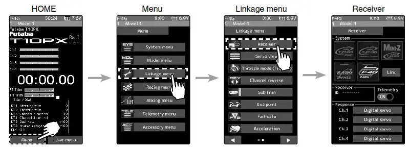 Futaba T10PX Digital Proportional RC- apping the screen