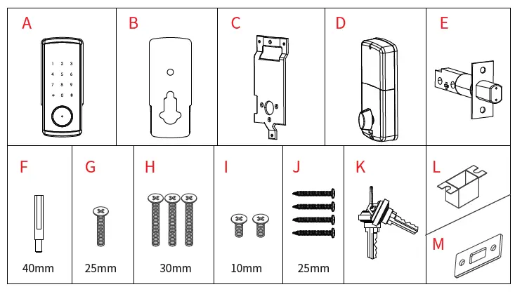 Smart Locks S350BBL Touch Screen Digital Keypad Smart Door Lock 3