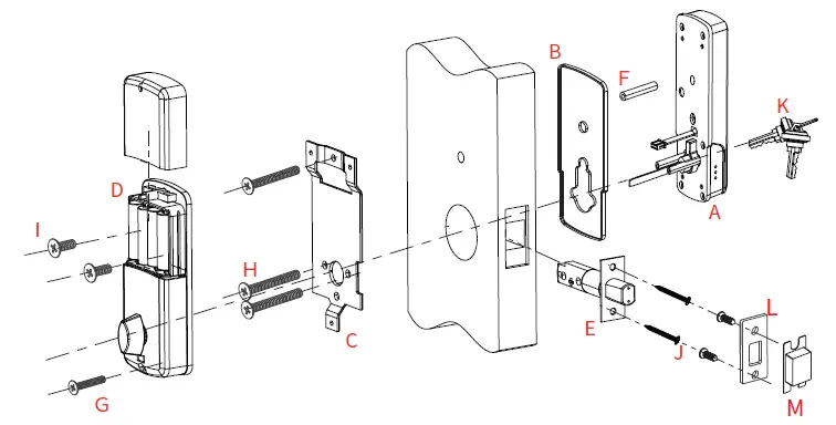 Smart Locks S350BBL Touch Screen Digital Keypad Smart Door Lock 4