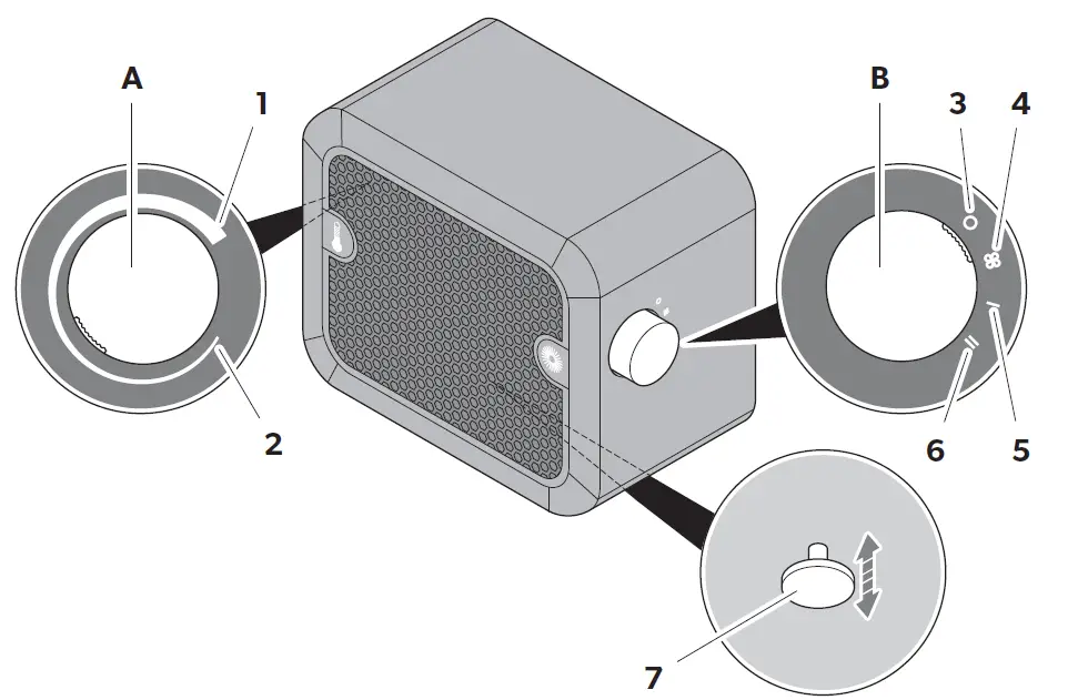 Kampa ME0550 Cuboid PTC Cuboid Fan Heater fig 1