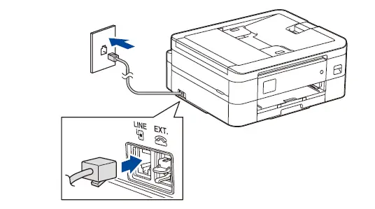 Connect the telephone line cord