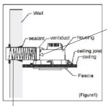 HELLER HVEF250RW 250mm Ventilating Ducted Round Exhaust Fan - installation1