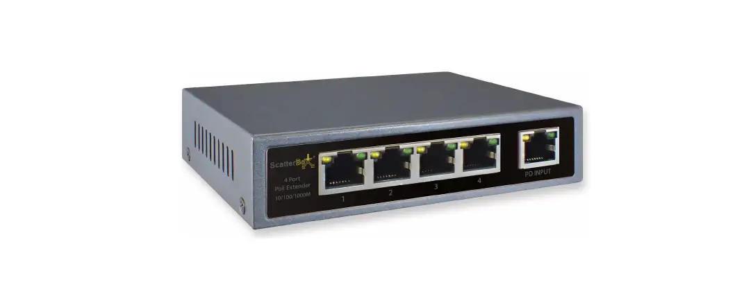 Systemq Poe154 Scatterbox Full 1gbps Poe Extender And 4 Way Switch User Guide