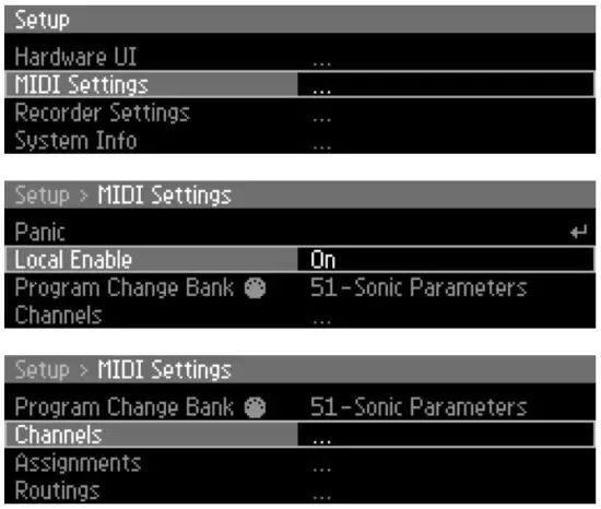 NONLINEAR LABS C15 Sound Synthesizer - MIDI Settings 2