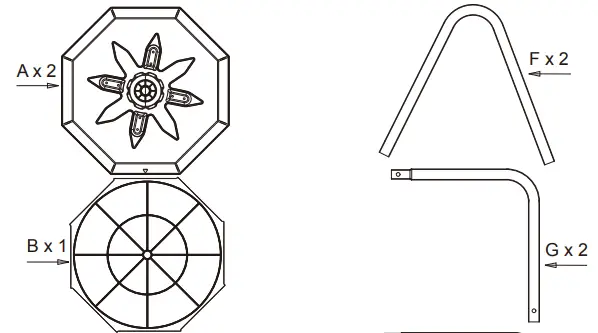 EJWOX 43 Gallon Tumbling Composter PARTS LIST