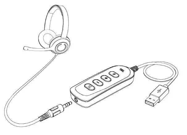 Cyber Acoustics AC-5812 USB Controller and Headset FIG 3