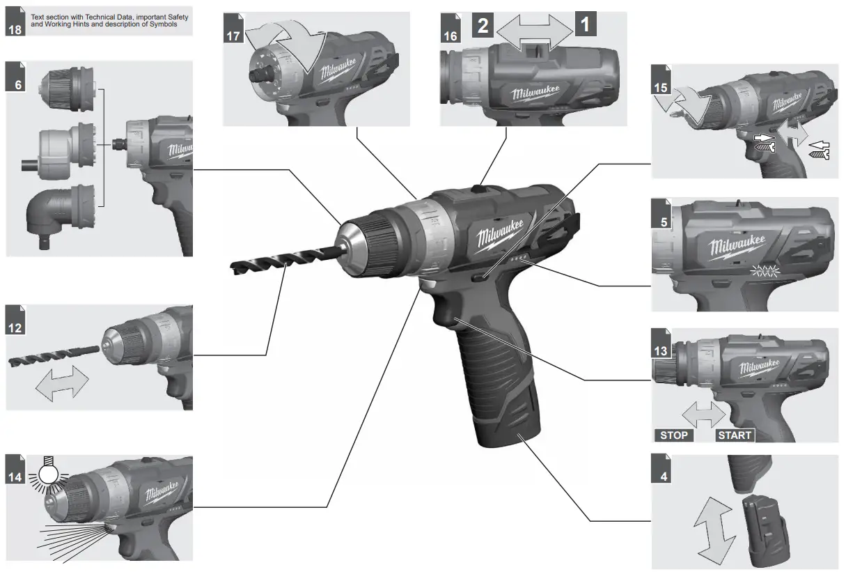 milwaukee M12 BDDX Sub Compact Drill Driver with Removable Chuck - fig1