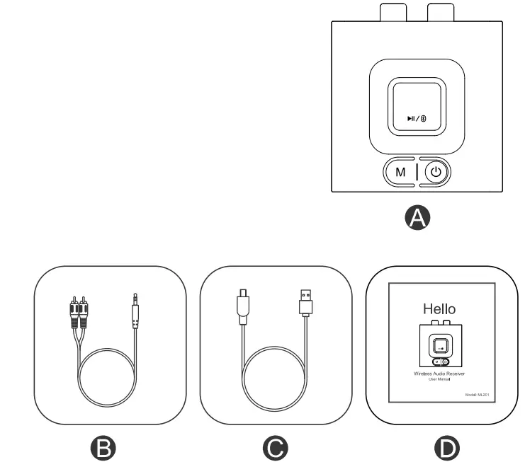 1Mii ML201 Wireless Audio Receiver - fig