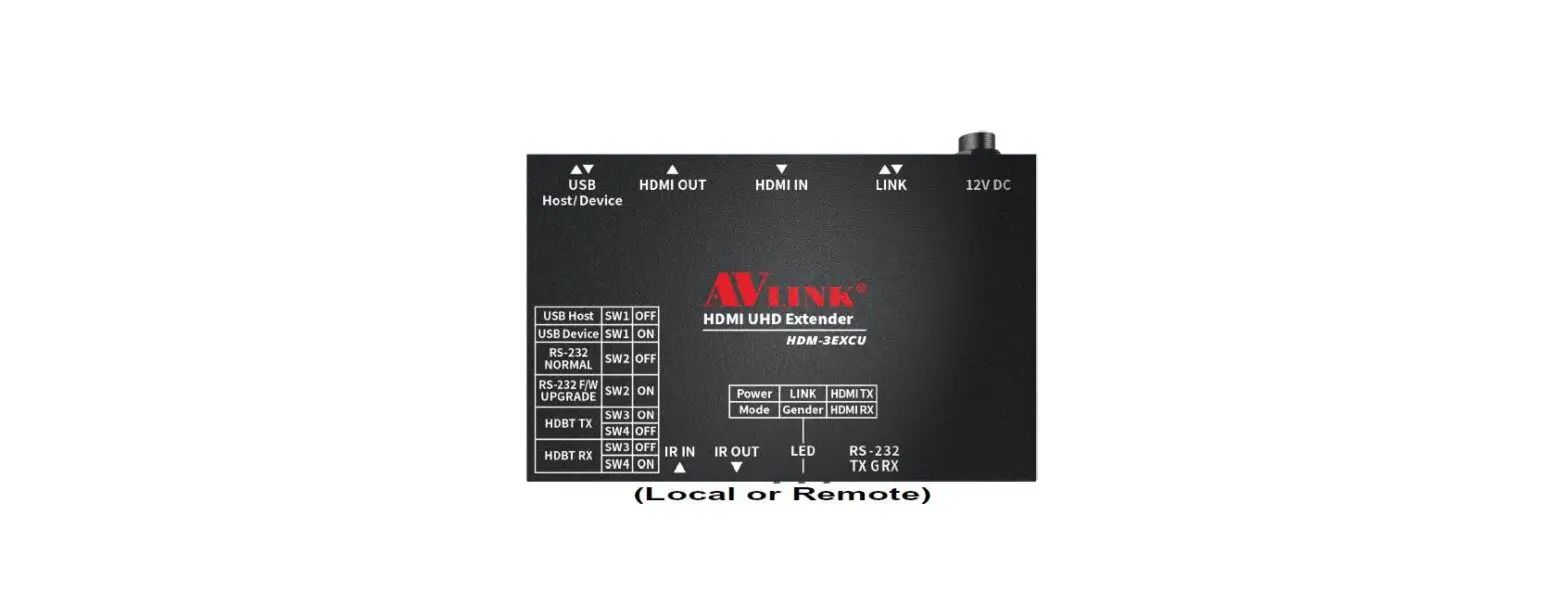 Av Link Hdm-3excu 100m + Usb Hdmi Uhd Extender User Manual