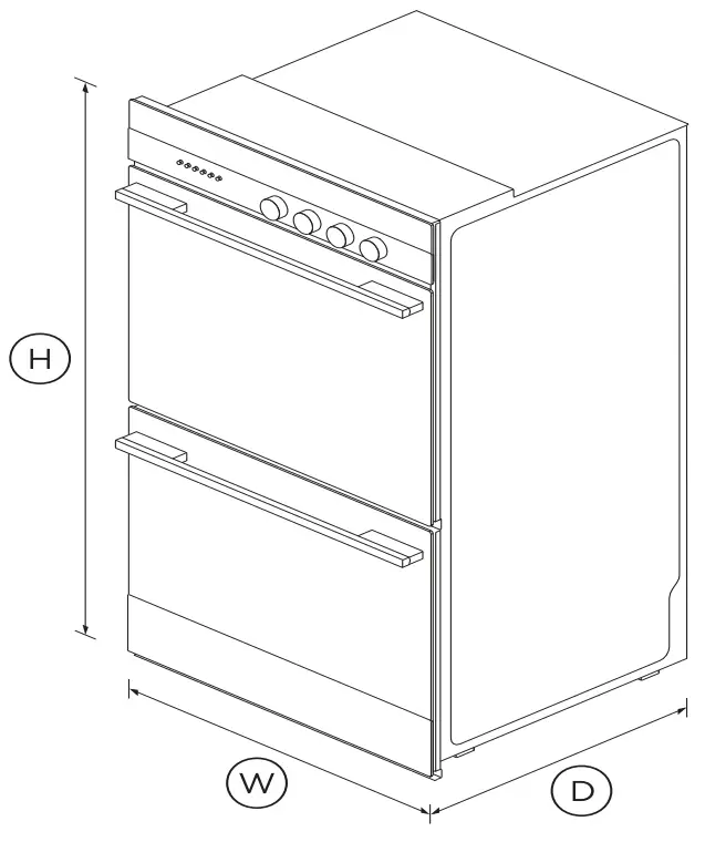 FISHER PAYKEL OB60DDEX4 60cm Double Oven - Height