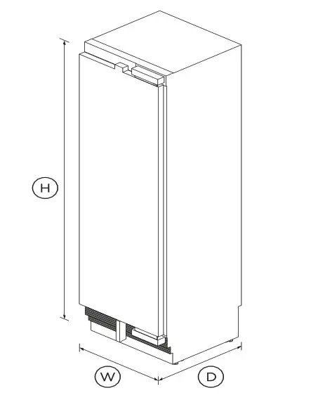 FISHER PAYKEL RS2484FRJ1 24-Inch Integrated Column Freezer - Daimension