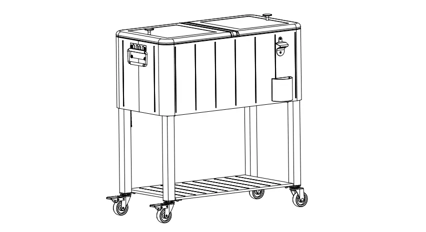 Stylewell A601008703 Brown Woodgrain Frame 80qt White Cooler User Guide